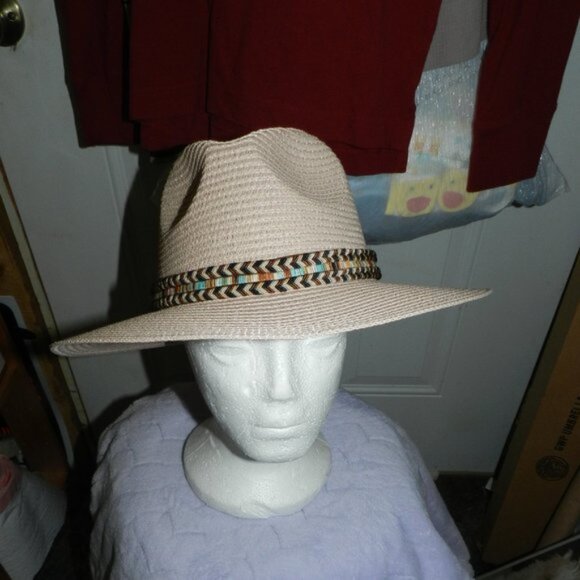 Lulla Collection Women's Woven Braided Rainbow Trim Hat NWT/🆕Ships Fast💨⚡🚚 - Picture 2 of 13